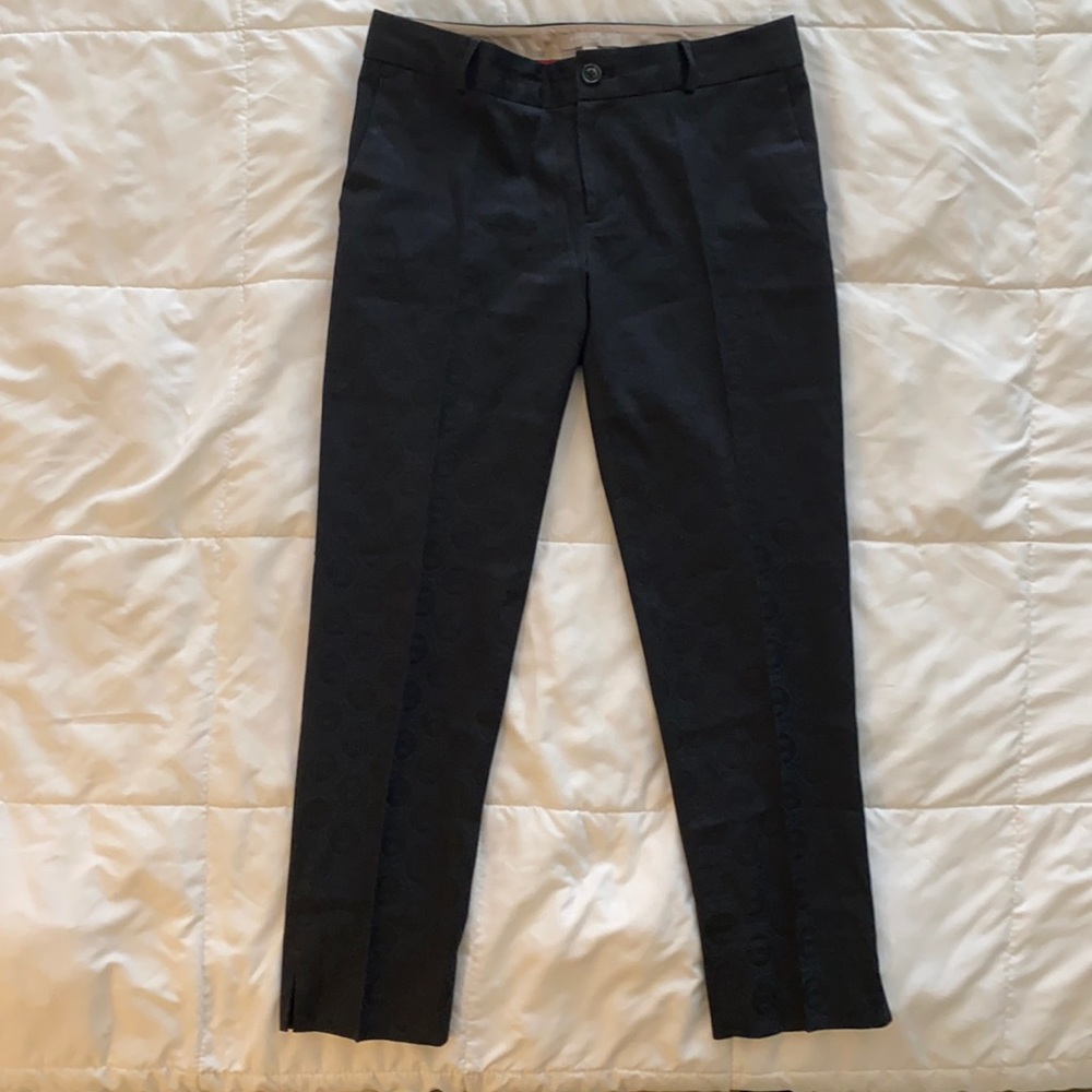 BANANA REPUBLIC BLACK EMBOSSED CROPPED CAMDEN PANTS
